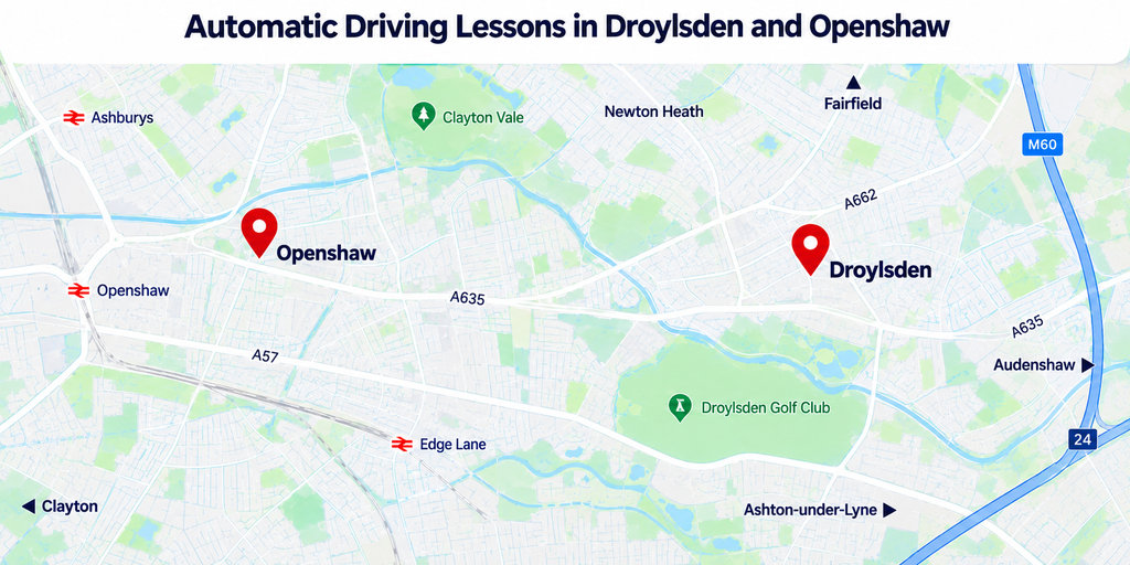 Automatic Driving lessons in Droylsden and Openshaw 